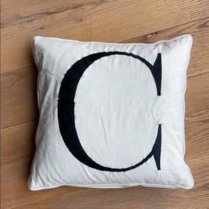 “C” monogram • square pillow cover